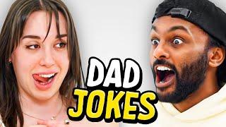 Dad Jokes  Dont laugh Challenge  Abby vs Sath  Raise Your Spirits