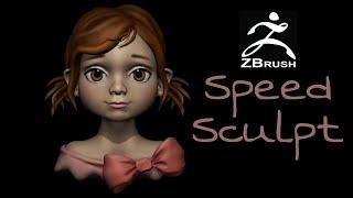 Speed Sculpt ZBrush 3D бюст девочки мой первый скульпт