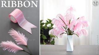 DIY Satin Ribbon reeds flowers  How to make ribbon crafts  best Ribbon decoration ideas