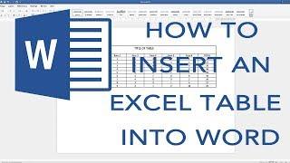 How to put an EXCEL table into word. Editable Table 2019