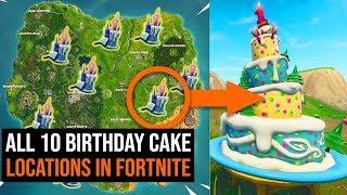 ALL 10 Birthday Cake Locations in Fortnite