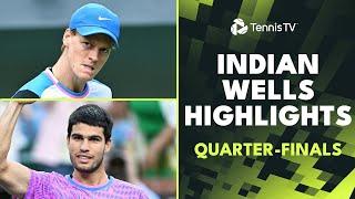 Alcaraz vs Zverev Medvedev Plays Rune Sinner Features  Indian Wells 2024 Quarter-Final Highlights