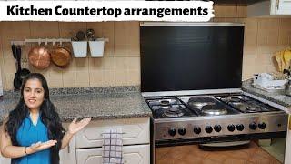 ಅಡುಗೆಮನೆಯ ಕಟ್ಟೆಯ ಜೋಡಣೆ  Kitchen Countertop Organization Countertop Decoration Ideas
