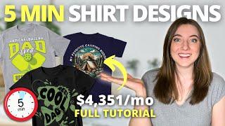 How to Make $4351 A Month Selling SUPER SIMPLE T-Shirts Beginner Print on Demand Tutorial