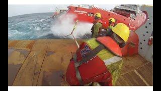 Massive Norwegian AHTS Ship in Action The life of a Sailor Operation and accommodation