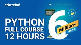 Python Full Course - 12 Hours  Python For Beginners - Full Course  Python Tutorial  Edureka