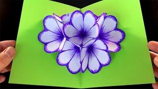 DIY Pop up Card tutorial Flower - Pop Up card Mothers Day - 3D - Paper flower