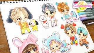 Drawing BTS as Chibis TinyTAN with BT21 characters#52Fanart