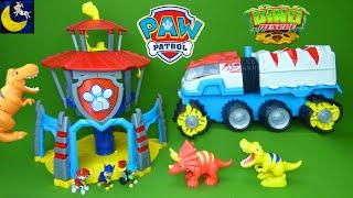 Paw Patrol Dino Rescue Lookout Tower and Dinosaur Paw Patroller Playset Unboxing Toys Video for Kids