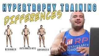 Beginner Intermediate and Advanced Hypertrophy Training Differences