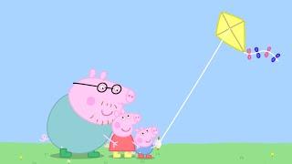 Daddy Pig Teaches Peppa and George How to Fly a Kite