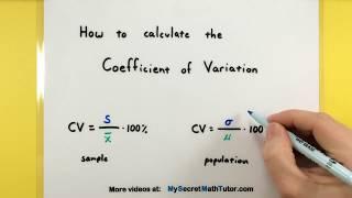 Statistics - How to calculate the coefficient of variation