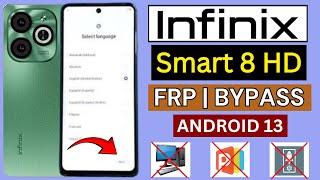 Infinix Smart 8 HD Frp Bypass Android 13  Without PC X6525 Google Account Bypass 2024