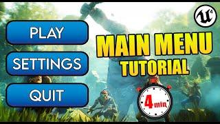 Unreal Engine 4 - How To Create a Main Menu in 4 minutes Tutorial