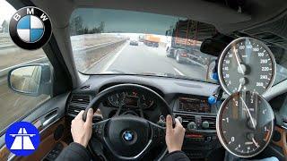 BMW X5 E70 3.0sd 286HP TOP SPEED ON GERMAN AUTOBAHN TEST DRIVE 4K MAX ACCELERATION