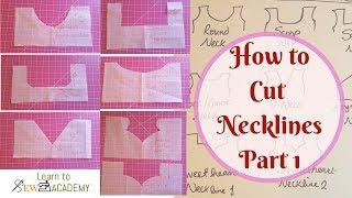 How to Cut Necklines for Dresses or Tops  Round Square Scoop & Boat Necklines  LTSA  QST #8