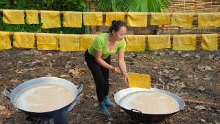 Process Make Tofu Skin from Soybeans - Cook for children  Hoang Huong