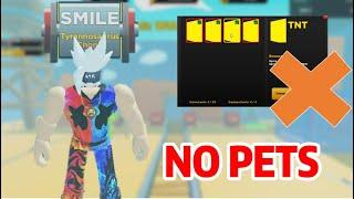 NO PETS challenge on Roblox Strongman Simulator