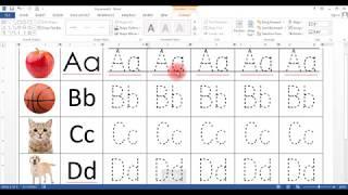 HOW TO MAKE TRACING LETTER FOR KIDS in MS WORD