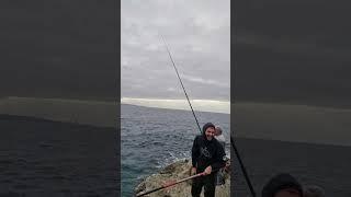 fighting with fishing rods