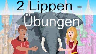 2 Lippenübungen für Kinder Mundmotorikübungen für Kinder Leila + Leon gehen einkaufen mit Elefant