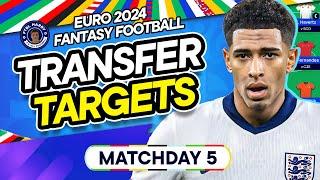 EURO MD5 TRANSFER TARGETS & WILDCARD DRAFT  Matchday 5  Euro 2024 Fantasy Football by FPL Harry