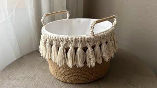 YOU CANT BUY SUCH A BASKET IN THE STORE INTERESTING IDEA FROM JUTE AND MACRAMÉ DIY