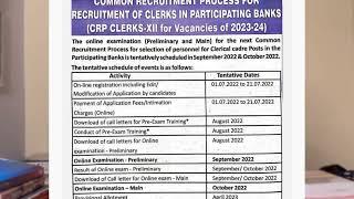 IBPS Clerk 2022 NOTIFICATION OUT