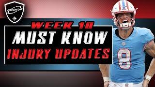 Fantasy Football Week 10 Injury News and Updates Justin Fields jamarr chase Kyler Murray Return