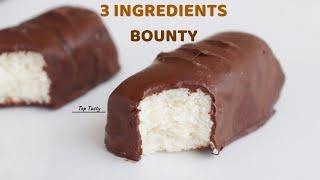 3 INGREDIENTS BOUNTY BAR RECIPE  HOMEMADE EASY COCONUT BAR BY TOP TASTY