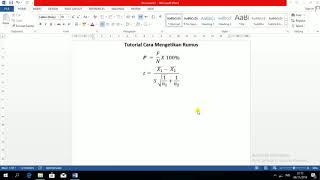 Tutorial cara membuat rumus di Microsoft word