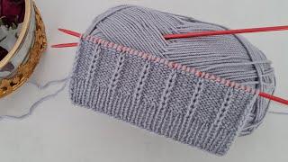 Kolay İki Şiş Örgü Modeli ️Knitting Crochet.