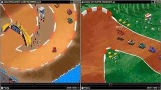 LETS HEAR AND SEE SUPER SKIDMARKS IN SEGA MEGADRIVE AND AMIGA OCS AMIGA OCS COMPARE COMPARE