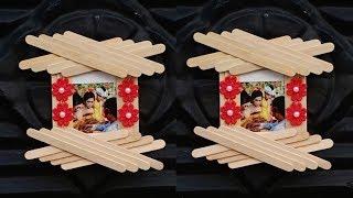 IDE KREATIF MEMBUAT BINGKAI FOTO DARI STIK ES KRIM  PHOTO FRAME