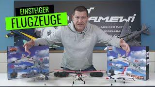 Amewi Einsteiger Modell-Flugzeuge F16 J-11 SU-27 und Piper J3 Cup