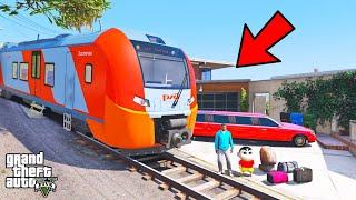 Franklin and Shinchan Travelling A Train Journey From Los Santos TO North Yankton in GTA V