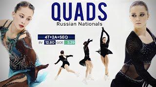 Quadruple jumps at Nationals 2023 - Petrosyan Akatyeva Valieva