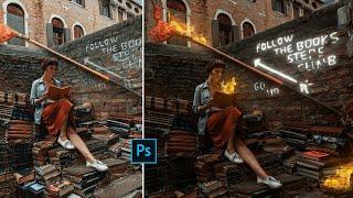 Calop  How to Edit like Calop   Add Fire on Photoshop  Photoshop Tutorials  Photoshop 2023