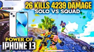 iPhone 13 - 26 Kills SOLO VS SQUAD New Mode RUSH GAMEPLAY on iPhone 13 BGMI GAMEPLAY TEST #iphone13