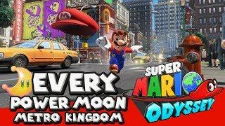 Super Mario Odyssey Walkthrough - How to get all 81 Power Moons in Metro Kingdom Every Moon