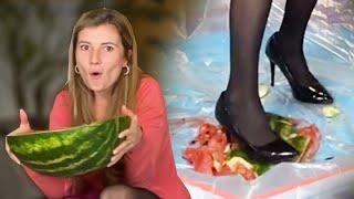 ASMR enjoy me trampling watermelon in high heels