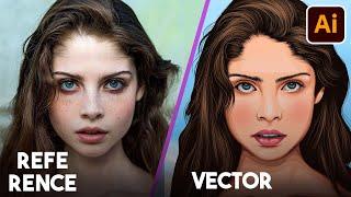 How to Make Realistic Vector portrait  adobe illustrator