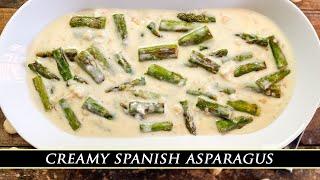 Creamy Spanish Asparagus with Almond & Garlic Sauce