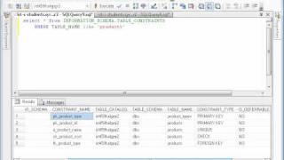 SQL Using Information Schema to query table metadata