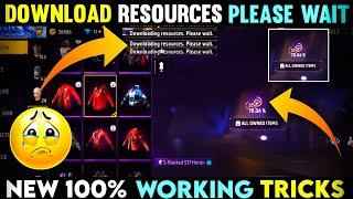 Downloading Resources Please Wait  Free Fire Download Resources Problem  Free Fire Max Download Re