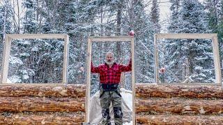 9 Months Building an Off Grid Homestead in the Forest  Log Cabin Greenhouse Outhouse Solar Shed