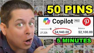 50 Pins In 5 Minutes With AI - Make $2250+ Per Week With Pinterest