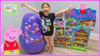 Biggest Peppa Pig Toys Surprise Egg Opening Ever with Castle Toy Surprises for Kids