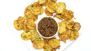 Maru Bhajias with Chutney - Crispy Kenyan Potato Thins Air Fryer Video Recipe  Bhavnas Kitchen