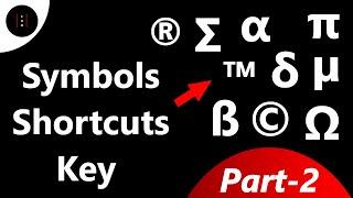 Symbols shortcut key  All symbols shortcut key  mathematics Symbol  maths